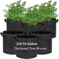 thumbnail image 1 of 3/ 5/10 Gallon Growth Bag , Thick Fabric Flowerpot Suitable for Plants, Strong Handle and Reinforced Stitching, with Label, Black., 1 of 8