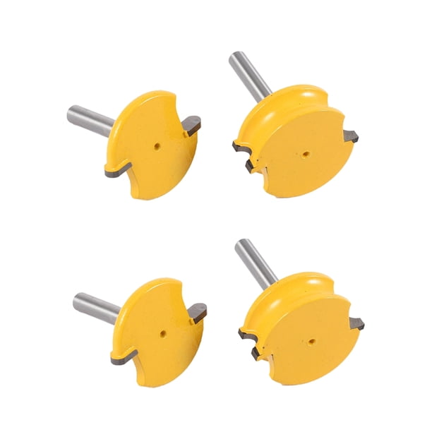 4 Unids 8 mm Flauta de la Canoa de Vástago Y Bead Router Bit Set Carpintería Carburo Cementado Madera Tenón Fresa Bits