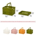 thumbnail image 3 of Collapsible Picnic Basket with Handles,Portable Foldable Storage Crate for Grocery,Camping,and Outdoor Use-Green, 3 of 8