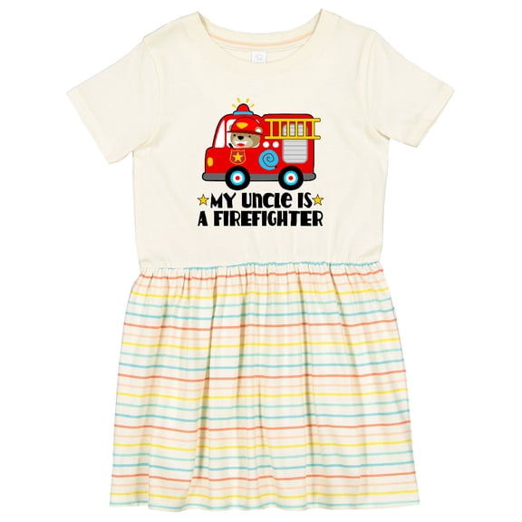 Inktastic Fireman Uncle is a Firefighter Girls Toddler Dress