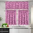 thumbnail image 3 of Pink Leopard Pattern 3 Piece Kitchen Window Curtain Panel Tiers and Valance Set Kitchen Window Curtains Kitchen Curtain Tiers Long Tier Curtains Cafe Curtains Home Decor, 3 of 5