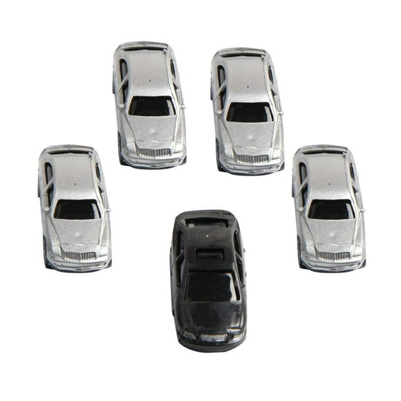 5 Pieces 1/100 Railroad Miniature Car Model Model Car Landscapes Accessories