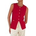 thumbnail image 1 of Chaleco tipo suéter PRETTYGARDEN para mujer, verano 2025, rojo, talla M, 1 of 9