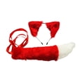thumbnail image 4 of Orejas de animales y cola larga Juego de orejas y cola de piel sintética para carnaval de juegos de rol Rojo Yinane Cola, 4 of 8