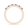 thumbnail image 2 of ANGARA Natural Blue Sapphire and Diamond Semi Eternity Wedding Ring in 14K Rose Gold for Women (Size-1.9mm) | September Birthstone, Anniversary, Jewelry Gift for Women | Natural Blue Sapphire Ring, 2 of 11