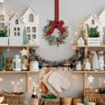 thumbnail image 6 of Small Christmas Norfolk Wreaths Christmas Kitchen Cabinet Mini Wreath Real Touch With Bow Ribbon Cedar Red Berry for Xmas Front Door Window Chair Fireplace Table Pillar Rustic Farmhouse Party Decor, 6 of 8