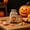 B, variant on Halloween Drawstring Candy Bags Reusable Teens Goodie Bags Polyester Linen Style Orange 1 Count