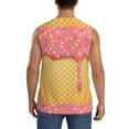 thumbnail image 4 of Gaeub Pink Ice Cream Men's Sleeveless Muscle Shirts Workout Tank Tops, Odor Protection and Comfortable - Large, 4 of 8