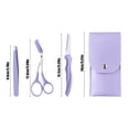 thumbnail image 2 of Kit profesional de recorte de cejas con herramienta de modelado plegable, juego de pinzas de precisión para mujeres, herramienta de aseo de belleza portátil con estuche protector, morado, 5.9, 2 of 5