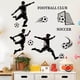 thumbnail image 1 of Pegatina de pared de fútbol americano PVC negro, diseño de fotos 3D de jugadores de fútbol para dormitorio, habitación de chicos, sala de juegos, guardería y decoración deportiva, 1 of 7