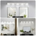 thumbnail image 5 of Hi-LIGHTS,5-Lights Modern Chrome LED Vanity Light,Wall Sconce,Sleek Minimalist Design,Energy-Efficient for Bathroom,Dressing room,Living Room,Bedroom(Chrome), 5 of 11
