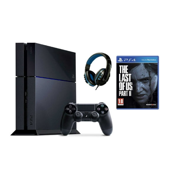 Pre-Owned Restored Sony PlayStation 4 500GB Gaming Console Black with The Last of Us Part II BOLT AXTION Bundle