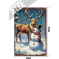 thumbnail image 5 of Zomyto Christmas Snowman and Reindeer Wall Decor Creative Tin Sign Christmas Decorative Sign 12x8 Inch Funny Aluminum Sign Metal Sign for Xmas Holiday Party New Year Door Wall Hanging Decorations, 5 of 6