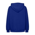 thumbnail image 6 of kpoplk Women Solid Basic Letter Loose Hoodie Sweatshirt Long Sleeve Kangaroo Pocket Drop Shoulder Pullovers To(Blue,S), 6 of 6