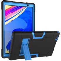 SOATUTO for VANKYO MatrixPad S20 Case Hybrid Three Layer Shockproof Armor Rugged Hard Back Cover Built in Kickstand for Hytab Plus 10WB2/Duoduogo/Facetel Q3 Pro/Toscido Tab P20 P101 10"- Black Blue