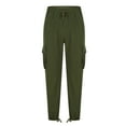 thumbnail image 4 of on Sale Clearance 2025! JURANMO Hiking Pants Men Casual Straight Leg Cargo Pants with Zipper Pockets Outdoor Joggers Sweatpants Athletic Stretch Tactical Pants Army Green L, 4 of 7
