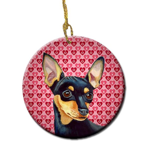 Min Pin Valentines Love And Hearts Ceramic Ornament