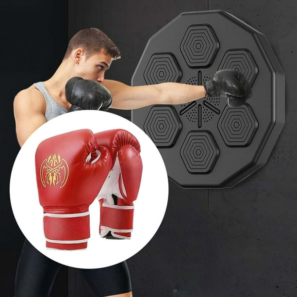 Music Boxing Machine Exercise Wall Mounted Adults Kids Punching Bag  Reaction Red