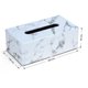 thumbnail image 2 of Caja de pañuelos rectangular de cuero sintético con forma de mármol, soporte para servilletas, dispensador de toallas de papel, contenedor para decoración del hogar, la oficina y el automóvil, 2 of 6