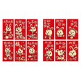 thumbnail image 1 of Sobre rojo de conejo, papel especial de atmósfera enriquecedora, sobres rojos con estampado de conejito bonito para Festival, 12 Uds., 1 of 5