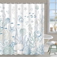 thumbnail image 4 of Ikfashoni Rideau de Douche Plage Océan, Rideaux de Douche Imperméables Corail Nautique, 70"X69 Pouces, 4 of 6