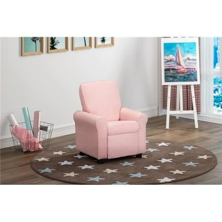 Olive & Opie Jordan Kids Recliner in Wooly Pink