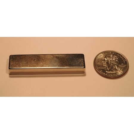 

Neodymium Rare Earth Block Magnets 2 x 1/2 x 1/4 N52 Grade (Highest) 14K Ultra Powerful Nickel Coated -Pair of 2