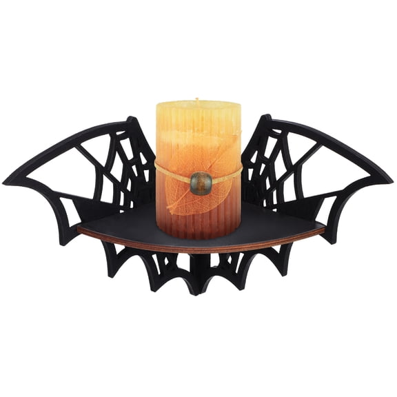 OULII Wooden Floating Corner Shelf in Black for Wall Decor and Kitchen Storage