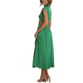 thumbnail image 4 of Glonme Ladies Tank Dress Stand Collar Long Maxi Dresses Solid Color Summer Beach Sundress Holiday Bohemian Hawaiian Sleeveless Green XL, 4 of 4