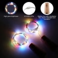 thumbnail image 2 of Cadena de luces LED para botellas, 2 m, 20 luces LED para botellas, luz LED para tapa de botella, decoración de alambre plateado flexible impermeable para fiestas, bodas (coloridos), 2 of 5
