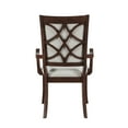 thumbnail image 6 of Traditional Cherry Wood Dining Armchairs - Set of 2, Beige Upholstery, Formal Dining Room Chairs. 23.5" Wide, Elegant Design., 6 of 11