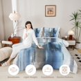 thumbnail image 4 of Castle Fairy Watercolor Gradient Wash Full Size Comforter Sets 3-Piece,Abstract Graffiti Texture Bedding Comforter Set,Slate Blue Gray White,Reversible,1 Comforter and 2 Pillowcases, 4 of 6