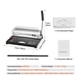 thumbnail image 2 of Binding Machine Comb Binding Machine 21Holes Binding 450 Sheets Book Binder Machine With 100 PCS 3/8'' Comb Binding Spines ,Pinpoint Punching, 2 of 7