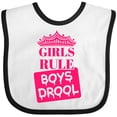 thumbnail image 3 of Inktastic Girls Rule, Boys Drool Girls Baby Bib, 3 of 4