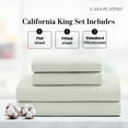 thumbnail image 2 of Casa Platino California King Sheets – 100% Cotton Bed Sheets Set, Luxury Silky Softness, Crisp Percale Weave, Easy to Wash, 15” Deep Pocket – Mineral, 2 of 7