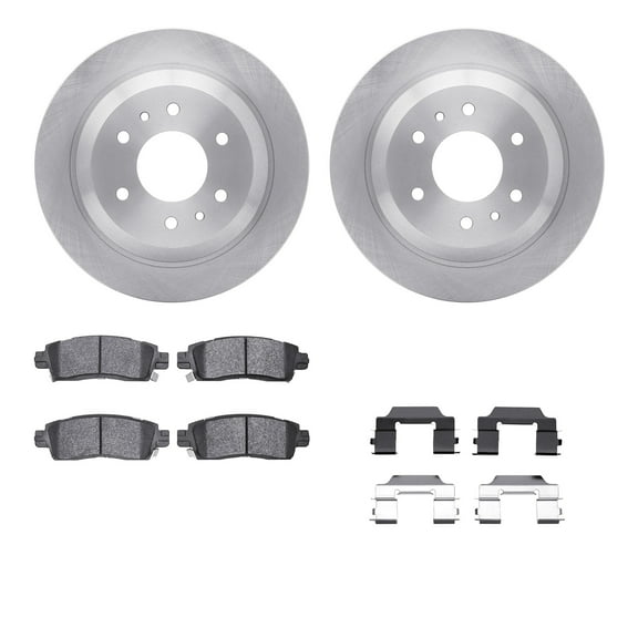 Dynamic Friction Company Rear Brake Rotors with Heavy Duty Brake Pads includes Hardware 6212-48288