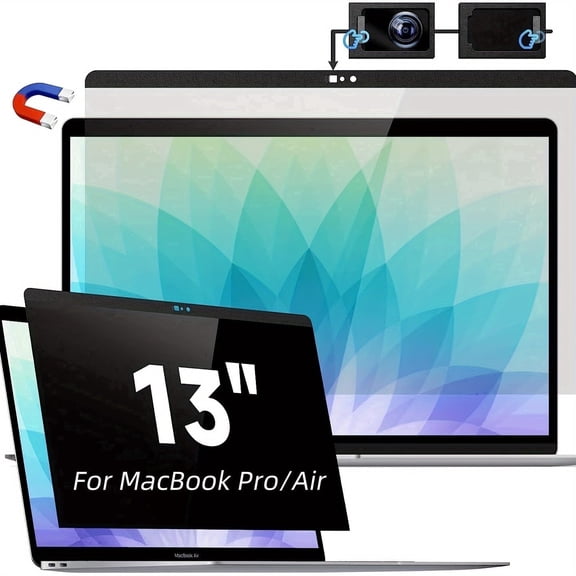 Gudteke MacBook Privacy Screen 13 Inch, Magnetic Laptop Screen Protector for MacBook Pro (a2016-2022 M1/M2) & Blue Light Screen Protector Apple MacBook Air (2018-2021 M1),Privacy Screen Mac1,1pack