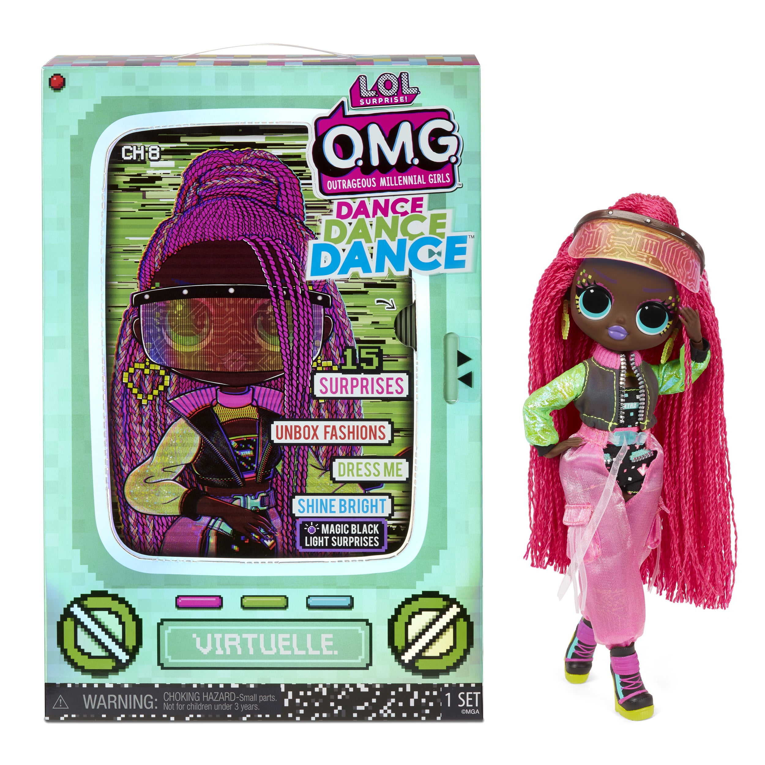 LOL Surprise OMG Dance Dance Dance Virtuelle Fashion Doll With 15 Surprises  Including Magic Blacklight, Shoes, Hair Brush, Doll Stand and TV Package -  For Girls Ages 4+ - Walmart.com