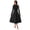 Black, variant on Women Ruffle Mock Neck Long Sleeve Midi Dress, 2 In 1 Knit Top Tiered Layered Flowy Swing A Line Fall Casual Wedding Guest Dresses