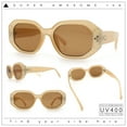 thumbnail image 2 of Womens Luxe Mod Fashion Octagon Beveled Thick Plastic Sunglasses Beige - Brown, 2 of 8