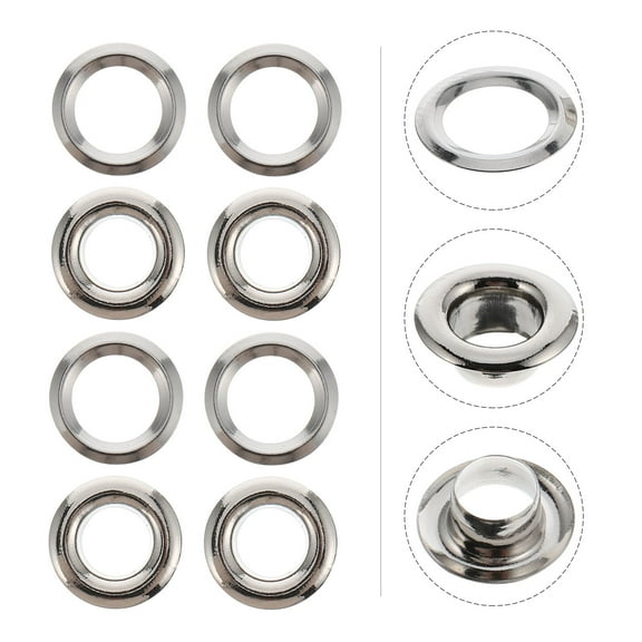 LEDMOMO 100Pcs Silver Curtain Rod Rings Grommets for Draperies