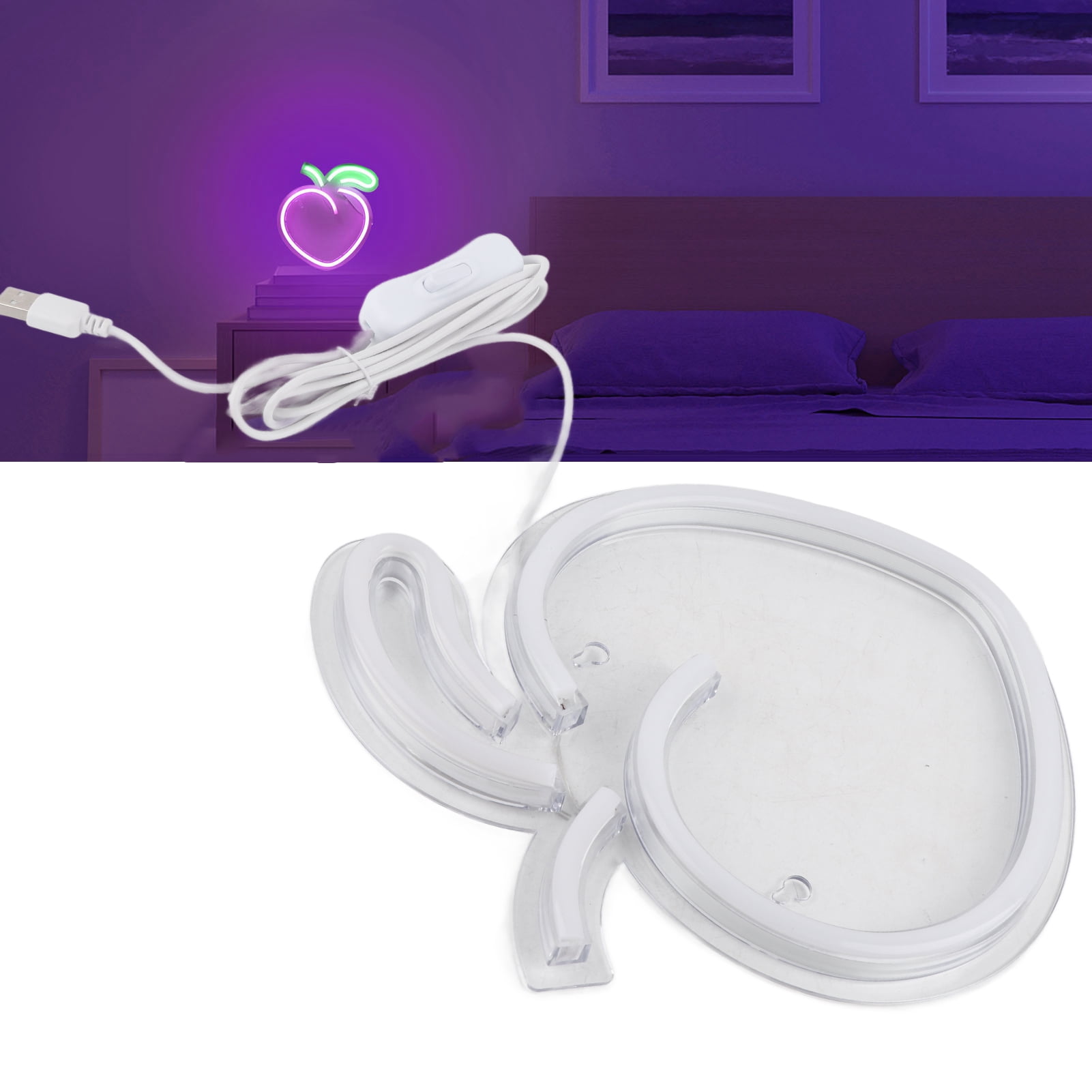 NFTIGB LED Peach Shape Neon Sign Wall Decoration USB Powered Light for Bedroom Living Room Party Shop (9.4 inches / 24 cm) [cite: 7, 8]