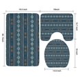 thumbnail image 3 of Blue Geometric Striped Pattern Bathroom Rugs Sets 3 Piece,Toilet Cover Set,Absorbent Non Slip Bathroom Mats Sets with U-Shaped Contour Rug Toilet Rug Set, 3 of 5