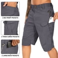 thumbnail image 3 of FEN AI Men's Quick Drying Fishing Hiking Shorts Cargo Shorts Ripstop Short for Summer Casual Work Wear Grey, 3 of 12