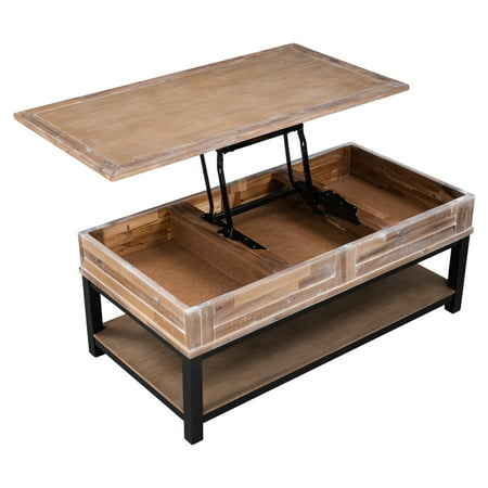 Must Have Lift Top Coffee Table With Inner Storage Space Lower Shelf Modern Style Cocktail In Metal Frame For Living Reception Dining Room Office Brown From Anysun Accuweather Must Have Lift Top Coffee Table With, Dining Table That Lowers Into Coffee
