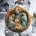 thumbnail image 6 of Lwlmwt Jesus Nativity Scene Christmas The Nativity Day Pendant Wood Christmas Window Pendant Christmas Hanging Ornament for Porch, 6 of 6