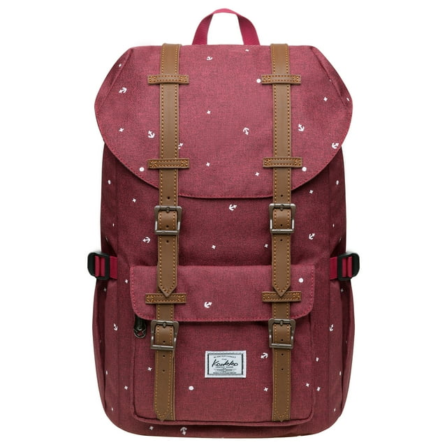KAUKKO Laptop Outdoor Backpack, Traveling Rucksack Fits 15.6 Inch Laptop(5-13-Maroon)
