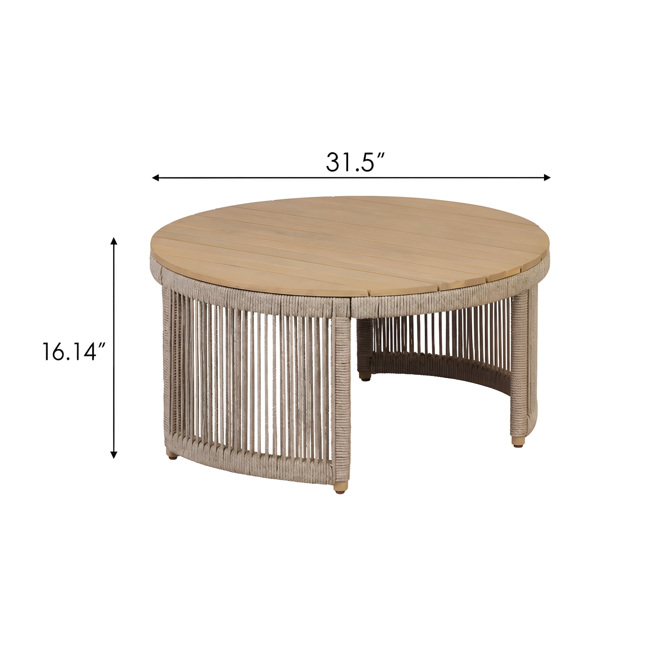 Christopher Knight Home 3-Piece Patio Conversation Set, Rope Accent Seating with Cushions, Light Teak+Cream