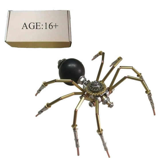3D Metal Puzzles for Adults, 90PCS Steampunk Mechanical Round-Bellied Spider Model Kits, Creative Desk Ornament for Home & Office