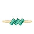 thumbnail image 4 of Rosec Jewels Lab Grown Emerald Promise Ring for Women - Baguette Emerald 3 Stone Ring - AAAA Quality Certified, 10K Yellow Gold, US 12.00, 4 of 8